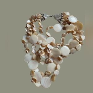 • Mother of Pearl Five Strand Necklace •